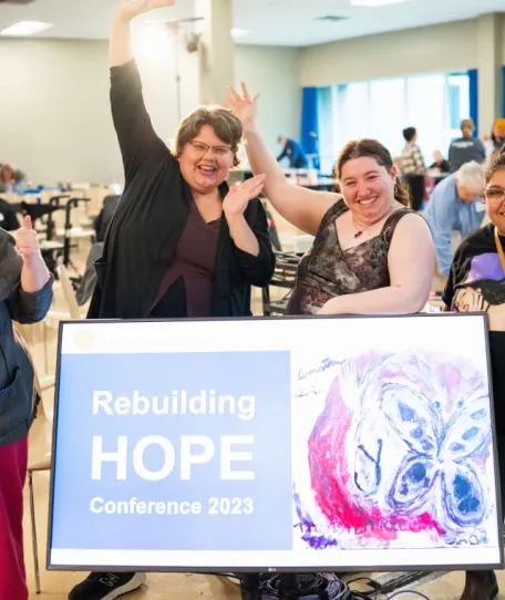 Group of people cheering